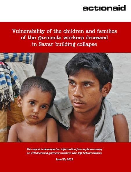 VULNERABILITY OF THE CHILDREN AND FAMILIES OF THE GARMENTS WORKERS DECEASED IN SAVAR BUILDING COLLAPSE